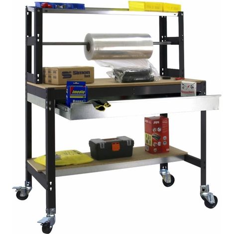 Mesa de Trabajo SIMONWORK con Ruedas BT 4 box 900 antracita/madera (1/2)