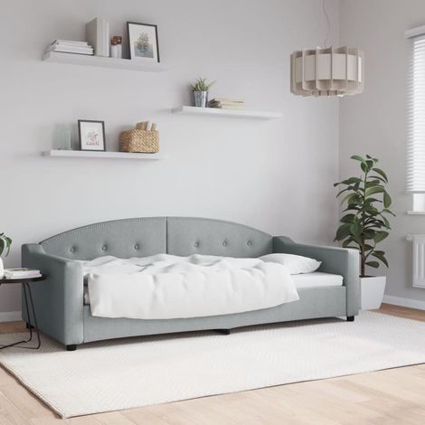 Tagesbett Hellgrau 90x200 cm Stoff (1/5)