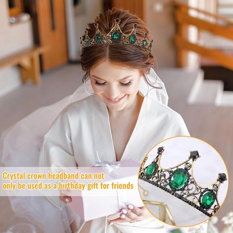 Diadème en cristal JeiibrZui pour filles et femmes - 14,5 x 5,5 cm - Couronne de princesse ornée de perles, de fleurs et de papillons - Couleur argentée - Idéal pour un mariage ou une cérémonie. (1/5)