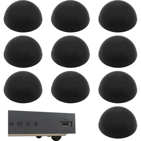 10 Pcs Hemispherical Silicone Self-Adhesive Feet 19 x 10 mm Speaker Feet Vibration Dampers for Household Appliances Noise Absorber for Door Furniture (Black) (1/5)