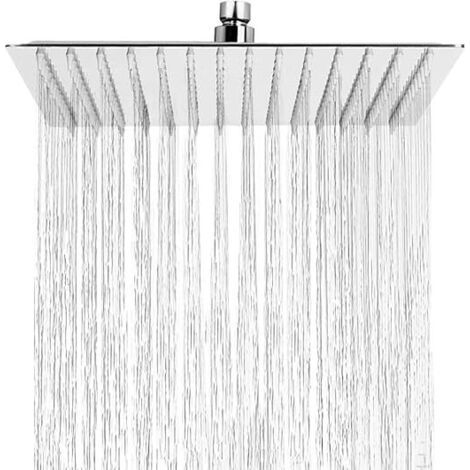12-inch square shower head in 304 stainless steel – Anti-limescale – Bright chrome finish – Easy installation (1/5)