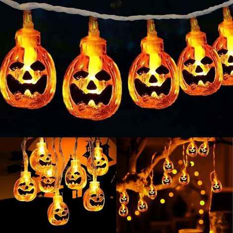 LAOA Halloween Guirlandes Lumineuses, 3 M 20LED Guirlande Lumineuse Citrouille, Decoration Halloween pour l'intérieur et l'extérieur,Jardin, Festival, Party (Blanc Chaud) (1/5)