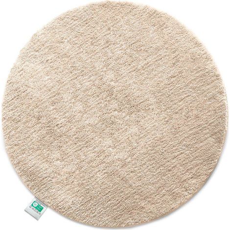 Floordirekt – Tapis de bain rond 120 cm – Polyester microfibre doux – Antidérapant latex – Lavable en machine – Adapté aux chauffages par le sol