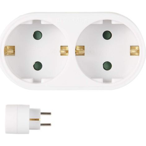 Adaptateur multiprise, prise européenne avec terre, convertisseur de puissance, prise interrupteur, blanc 500 V 16 A (1/4)