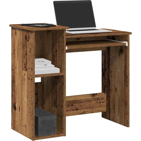 Schreibtisch mit Regal Altholz-Optik 84x40x78cm Holzwerkstoff