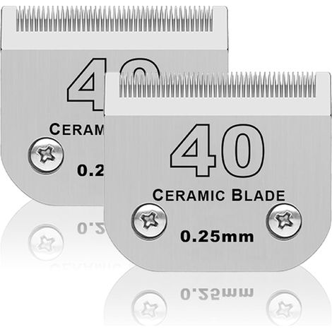 2 unité Lame de Rechange pour toilettage de Chiens,Compatible avec Les séries Heiniger/Moser Max45/Andis/Oster A5 Tondeuse pour Chien,Taille 40 1/100"(0,25mm) Longueur de Coupe (1/5)
