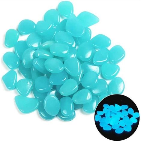Cailloux artificiels - Non spécifié - 500 Pcs - Bleu - Lumineux - Décoration jardin et aquarium (1/4)