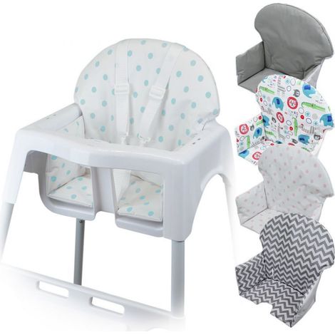 Housse d'assise pour chaise haute bébé enfant gamme Délice - Pois Bleus - Monsieur Bébé (1/5)