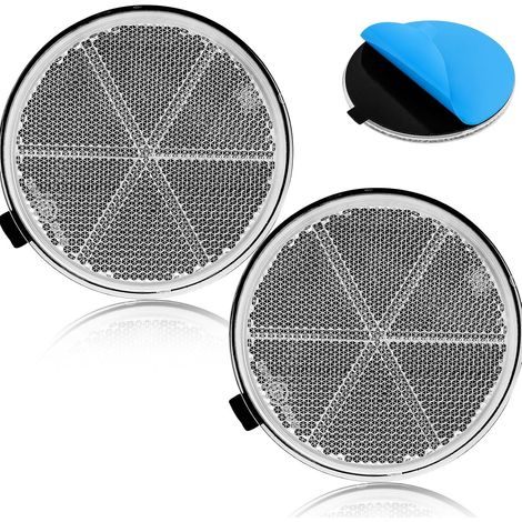 2 x White Adhesive Trailer Reflectors Diameter 80 mm Caravan Reflector for Vehicle Door Post (1/5)