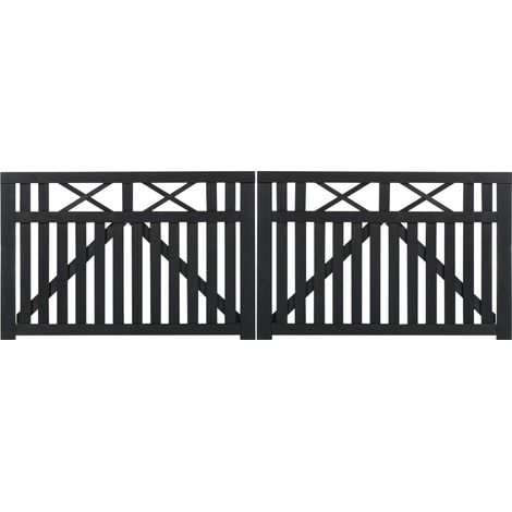 Plus Doppelzauntor Vinesse 300 x 98 cm schwarz Holzzäune