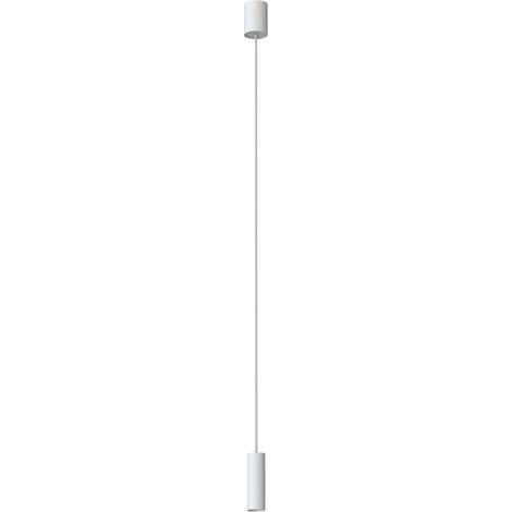 Hängelampe Metall GU10 Ø 4 cm H: max. 130 cm Weiß rund Modern Hängeleuchte (1/2)