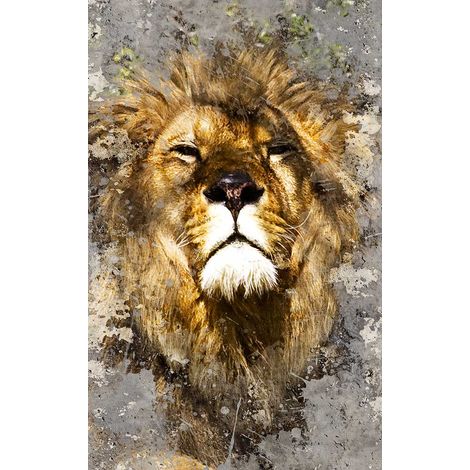 Tableau animaux touche artistique du roi lion - 50x80 cm (1/5)