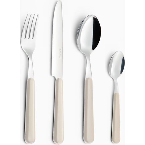 Servizio Set di Posate 24 pezzi in Acciaio Inox Eme Brio Avorio 18