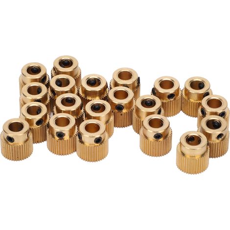 Pignon d'entraînement 40 dents laiton doré 11x11mm, lot de 20 pièces pour imprimante 3D, accessoires de remplacement compatibles extrudeuse (1/5)