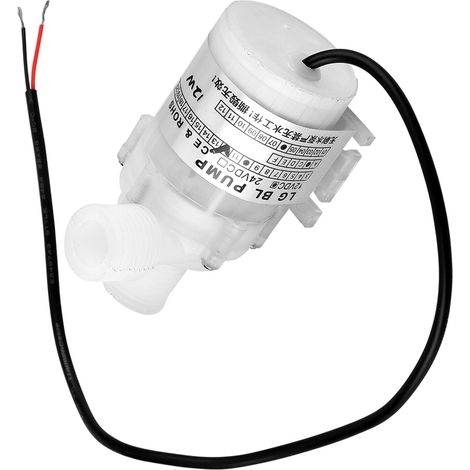 Mini pompe à eau submersible ultra silencieuse 12 V CC 12 W, blanche, sans balais, de qualité alimentaire, hauteur de refoulement de 3,5 m (1/5)