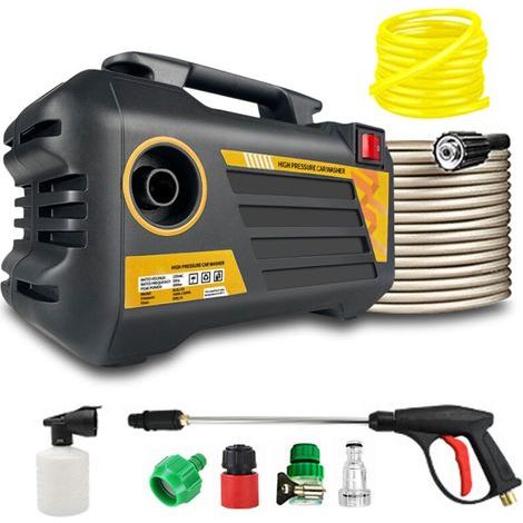 3000W Nettoyeur Haute Pression Horizontal Plus, Pression : max. 120 bar, Débit : 390L/min, Filtre à Eau, Flexible et Pistolet Haute Pression, Lance (1/5)