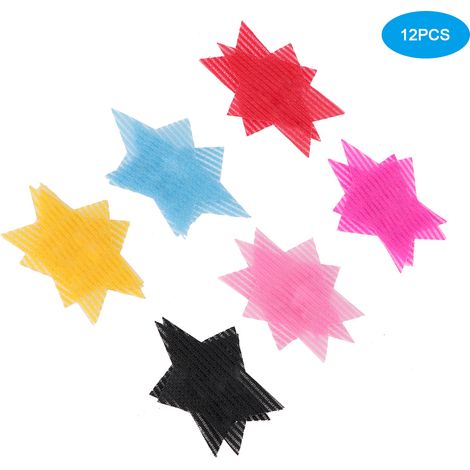 Lot de 12 autocollants pour cheveux en forme d'étoile, pinces à frange, accessoires de coiffure (1/5)