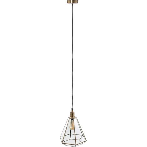 Suspension, table à manger, bronze, lampe de salle à manger, rétro, suspension, abat-jour en verre, réglable en hauteur, douille E27, DxH 26x150 cm (1/5)