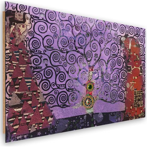 Quadro deco panel, Astrazione viola dell'albero della vita - 60x40 (1/5)