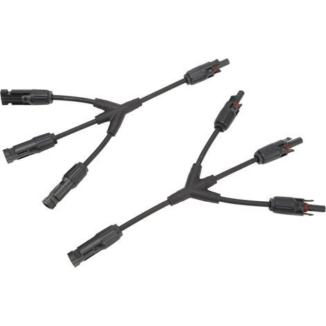 Kit de 2 connecteurs solaires 3 vers 1 en Y avec adaptateur parallèle et prise pour panneau solaire (1/5)