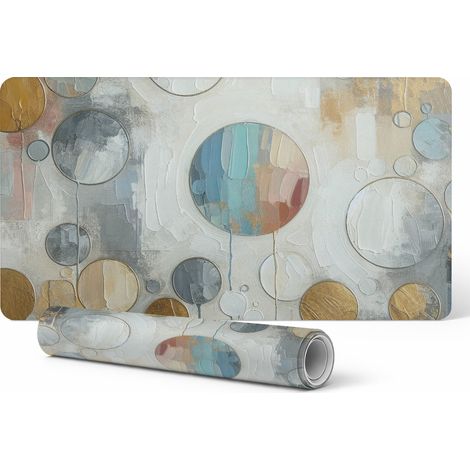 Alfombrilla de escritorio para dise帽adores gr谩ficos y artistas con dise帽o de c铆rculos abstractos, 100 x 50 cm.