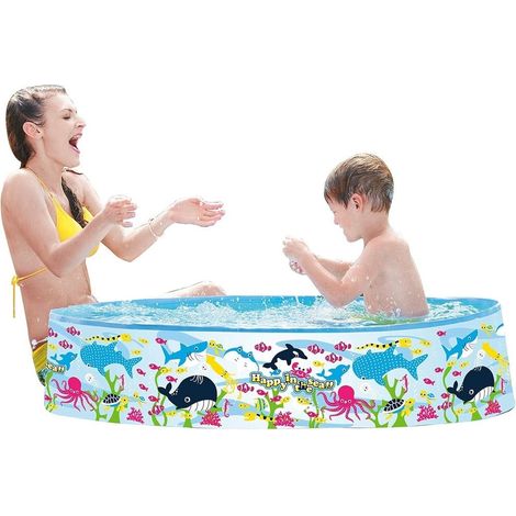 TRADE SHOP - Piscina Rotonda 120x25 Cm Motivo Fondo Del Mare Per Bambini Giardino Estate 016092 - (1/5)