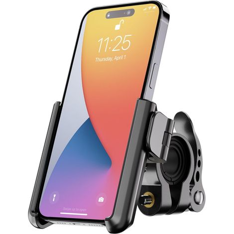 Support Téléphone Vélo 【Libération Rapide 1S】 Support Telephone Moto Universel Porte Vélo du Guidon avec 360° Rotation pour Les 3,5-7,0 Pouces Smartphones (1/5)