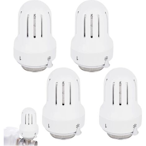 Set di 4 valvole per radiatore in materiale resistente, con controllo intelligente della temperatura, funzione antigelo e regolabili (M30 x 15) (1/5)