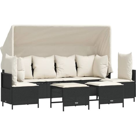 Maison Exclusive - Set de muebles de jardín 5 pzas y cojines ratá (1/5)