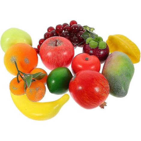 12 décorations de fruits artificiels réalistes en mousse de couleurs assorties (1/5)
