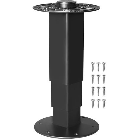 Piédestal télescopique robuste avec vérin à gaz, tatami pneumatique réglable en alliage d'aluminium, noir, hauteur : 33 à 72,9 cm, épaisseur du plateau : 3 cm (1/5)