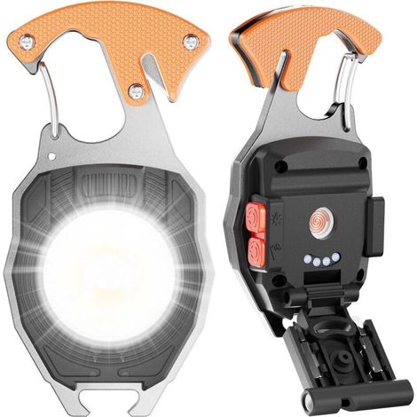 Mini lampe porteclés COB 7 modes, rechargeable, base magnétique, idéale pêche, vélo, randonnée, ultra pratique (1/5)