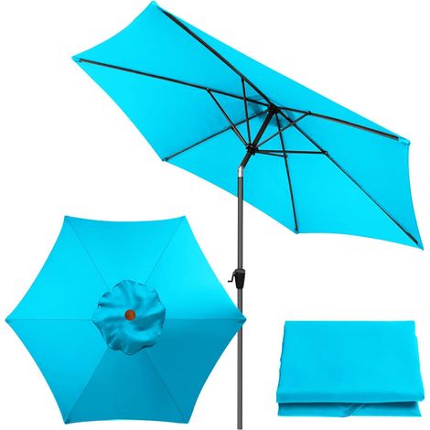 Replacement Garden Parasol Canopy 2m/2.7m/3m Umbrella Top Replacement for 6 Arms, Replacement Umbrella Cover for Patio/Garden/Pool (1/5)
