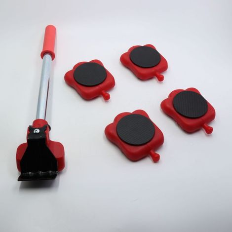 Ensemble de 5 roulettes porte-poids universel avec poulie, outil de déplacement mobile pratique (Petit ensemble Apple de 5 pièces) (1/5)