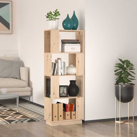814039 vidaXL Book Cabinet/Room Divider 51x25x132 cm Solid Wood Pine (1/5)