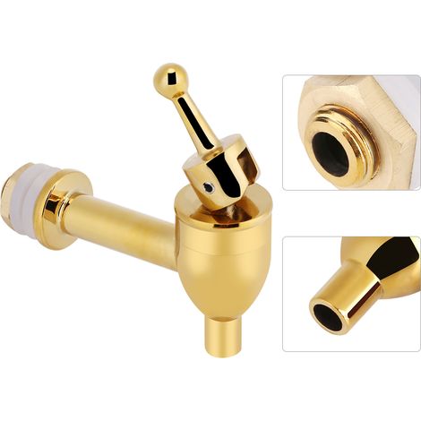 Kupferner Wasserhahn, Ersatzhahn für Wein- und Bierfassgetränkespender, goldfarben (1,2 cm) (1/5)
