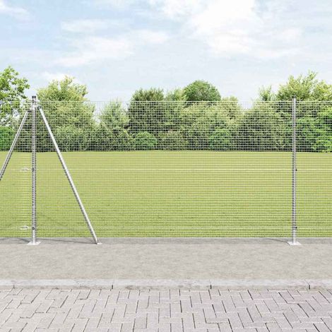 Reja con postes Plateado 1.2 x 25 m Acero