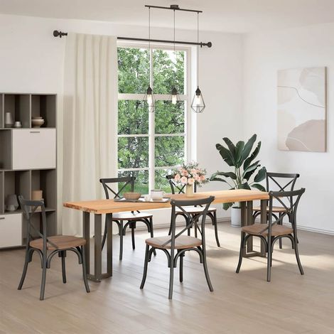 Pieds de table console en T, 2 pièces, noir, 38 x 25 x (72-73) cm, acier (1/5)