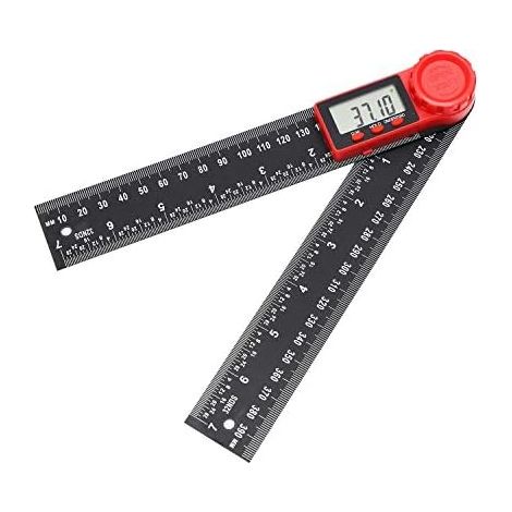 Kohlenstoff - Faser 0 - 360° Elektronischer Neigungsmesser Goniometer Winkelmesser Winkellineal Messwerkzeug avec LCD (1/5)