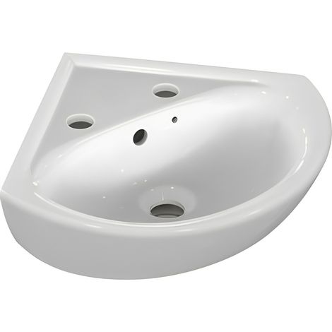 Armitage Shanks Sandringham 21 Wall Hung Corner Basin 480mm Wide - 2 Tap Hole (1/2)