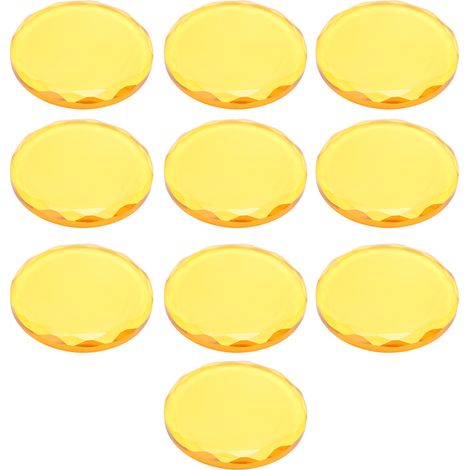 10 supports ronds en verre jaune pour colle à cils, palette porte-greffe pour extension de cils. (1/5)