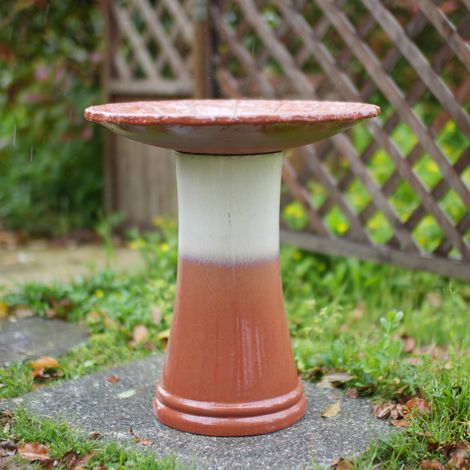 Bain d'oiseaux céramique Ø43 x 45 cm Rust Red HAVRYA (1/4)