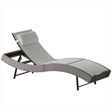 Mobilier de jardin en rotin Chaise longue de jardin en résine (1/5)