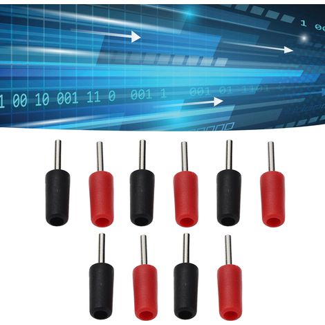 5 Ensembles de fiches banane nickelées en laiton pour panneaux à ressorts intérieurs, J.10001, 2mm (rouge et noir) (1/5)