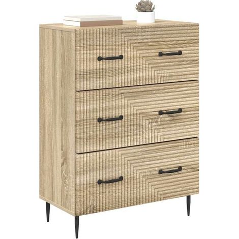 Commode 6 Tiroirs en Bois Style Scandinave, Rangement Moderne Couleur Chêne Sonoma, Meuble de Chambre à Coucher et Salon, 66 x 34.5 x 89.5 cm (1/5)