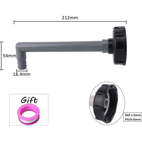 Adaptateur de vanne pour réservoir IBC (1/2 pouce - 18 mm) S606 Filetage grossier vers connecteurs de réservoir d'eau 1/2, 3/4 et 1 pouce. Accessoires pour robinetterie et tuyau d'arrosage. (1/5)