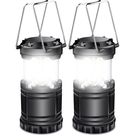 Lampe de Camping Portable Rechargeable, 180° Pliable avec Poignée, Lampe de Randonnée étanche pour Extérieur, Idéal pour Tente, Pêche, Urgence et Randonnée, Lot de 2 (1/5)