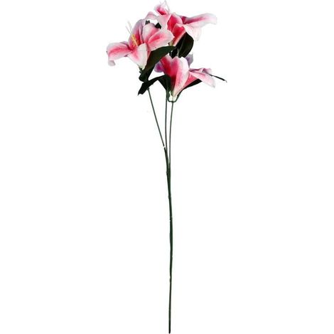 Ramo decorativo con tre gigli rosa dall'aspetto naturale, 60 cm (1/3)