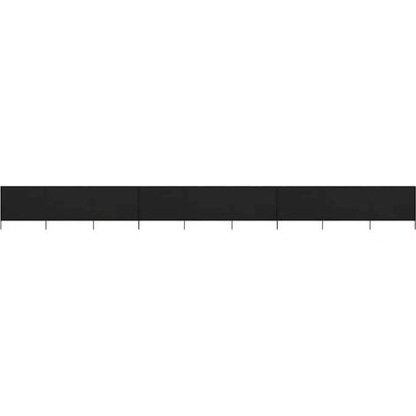 9-teiliges Windschutzgewebe 1200 x 80 cm Schwarz