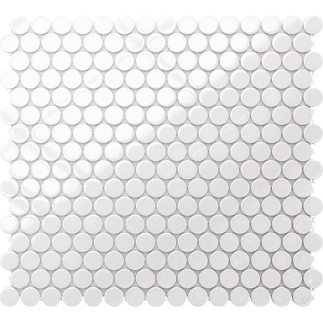 Ilcom mosaico in ceramica su rete per bagno e cucina 31.7cm x 29.3cm - Snowballs